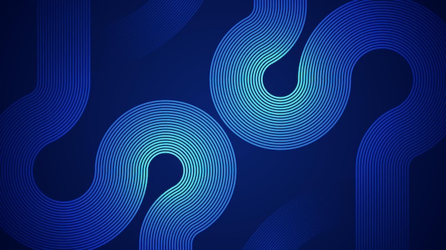 Fondo abstracto azul oscuro con líneas de estilo serpentino como componente principal