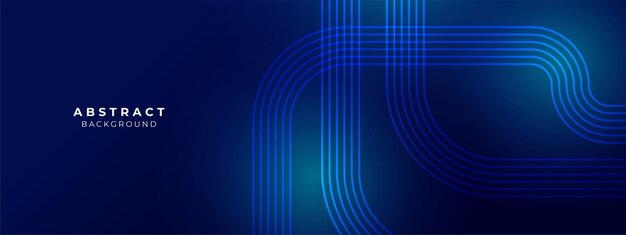 Fondo abstracto azul oscuro con líneas geométricas brillantes patrón de líneas redondeadas diagonales azules brillantes modernas concepto de tecnología futurista traje para portada póster presentación banner sitio web