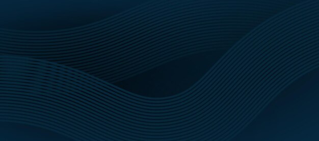 Fondo abstracto azul oscuro con ondas curvas brillantes