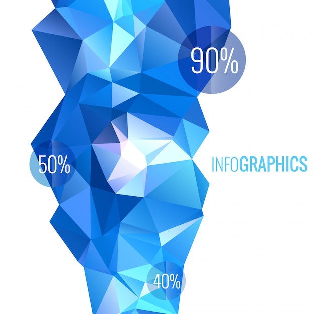 Fondo abstracto azul triángulo infografía