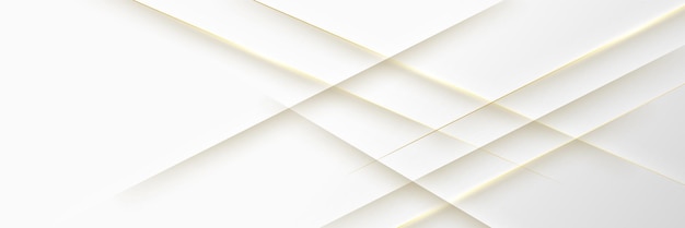 Fondo abstracto de banner blanco y dorado Ilustración vectorial