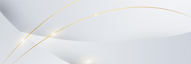 Fondo abstracto de banner de lujo blanco y dorado