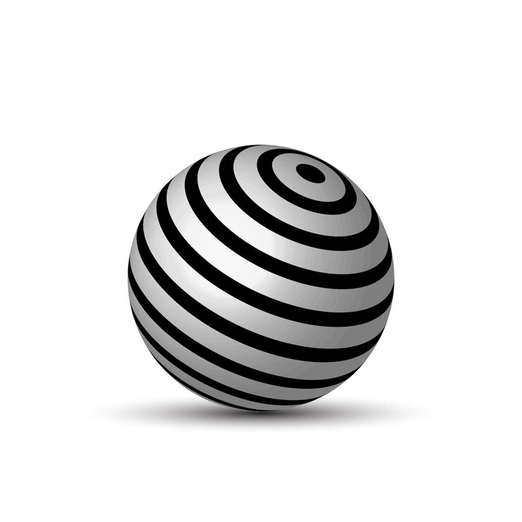 Vector fondo abstracto blanco en 3d con bolas y líneas negras