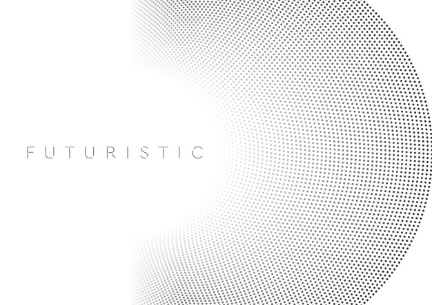 Fondo abstracto blanco de alta tecnología con líneas punteadas redondas