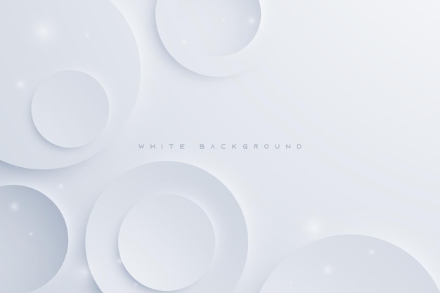fondo abstracto blanco con formas vectoriales de círculo 3D realistas