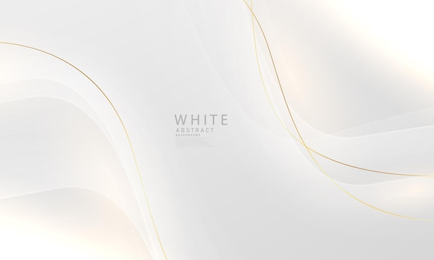 Fondo abstracto blanco y gris con una hermosa decoración de línea dorada.