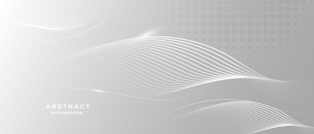 Fondo abstracto blanco gris con líneas onduladas