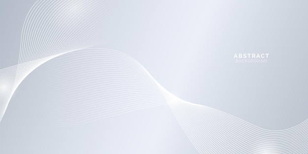 Fondo abstracto blanco gris vectorial con líneas onduladas concepto de tecnología futurista