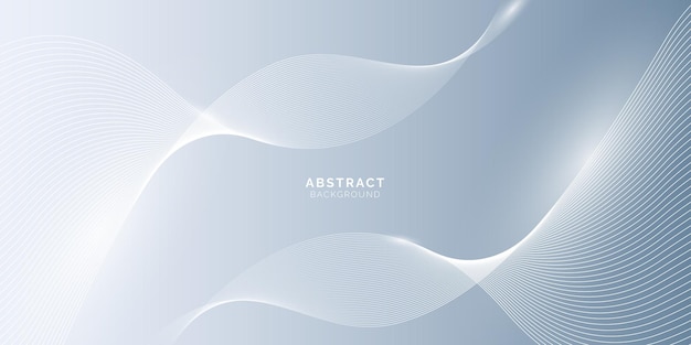 Fondo abstracto blanco gris vectorial con líneas onduladas concepto de tecnología futurista