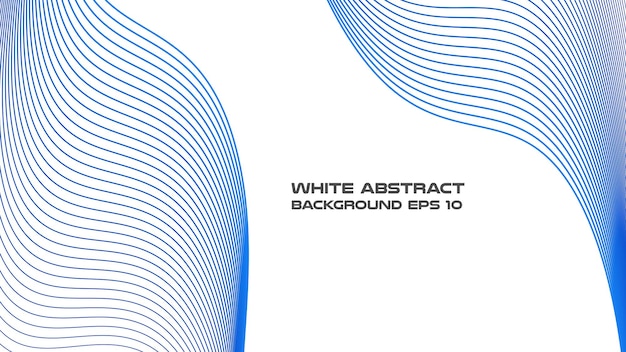 Fondo abstracto blanco con imagen vectorial de línea curva azul
