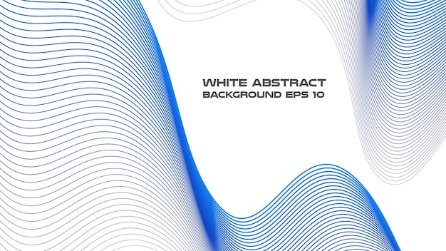 Fondo abstracto blanco con imagen vectorial de línea curva azul