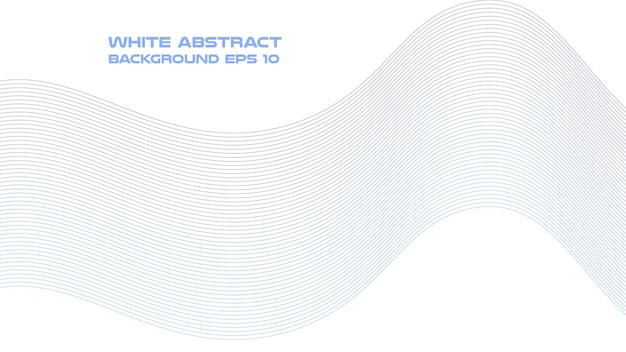 Fondo abstracto blanco con imagen vectorial de línea curva azul