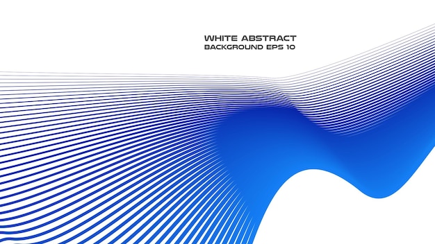 Fondo abstracto blanco con imagen vectorial de línea curva azul