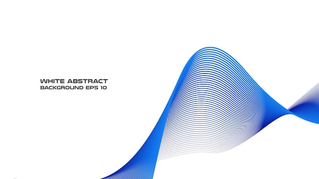 Fondo abstracto blanco con imagen vectorial de línea curva azul