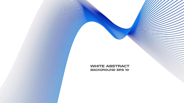 Fondo abstracto blanco con imagen vectorial de línea curva azul