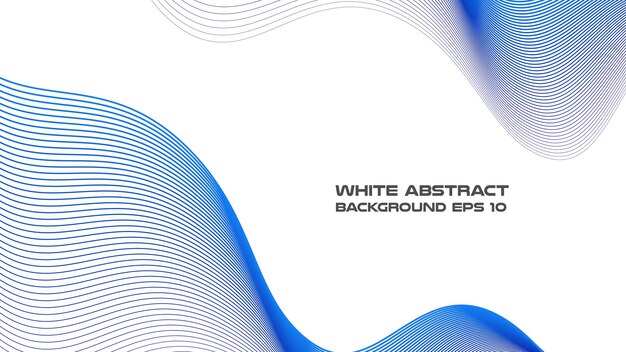 Fondo abstracto blanco con imagen vectorial de línea curva azul