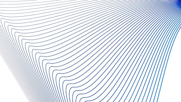 Fondo abstracto blanco con imagen vectorial de línea curva azul