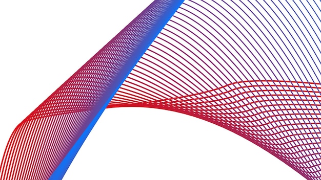 Fondo abstracto blanco con línea curva roja y azul para fondo o presentación
