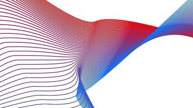 Fondo abstracto blanco con línea curva roja y azul para fondo o presentación