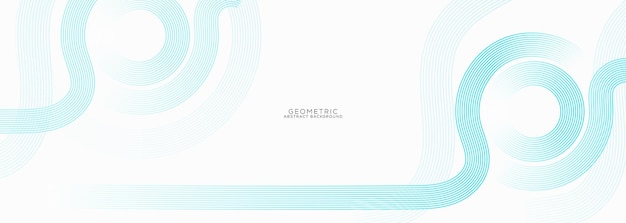 Fondo abstracto blanco con líneas circulares de gradiente azul