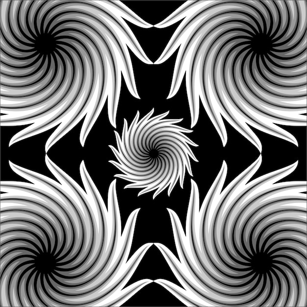 Fondo abstracto en blanco y negro con un diseño en espiral.