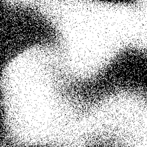 Fondo abstracto blanco con textura de grunge de semitono de dotwork de ruido de grano de película negra