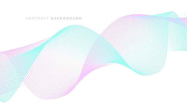 Fondo abstracto blanco vectorial con ondas de línea dinámicas Fondo futurista con patrón de línea