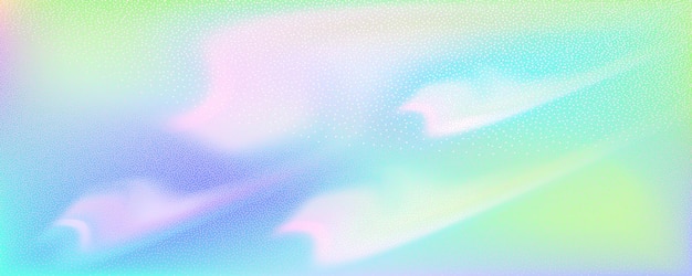 Fondo abstracto con un borrón holográfico con un gradiente de color textura de ruido de grano