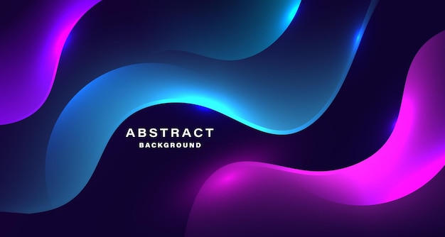 Fondo abstracto brillante futurista con curvas de ondas de neón