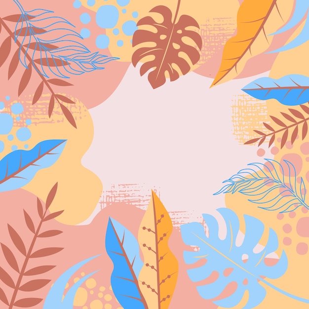 Vector fondo abstracto brillante con hojas tropicales textura de moda de plantas exóticas para su diseño