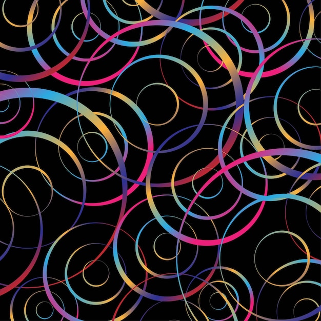 Un fondo abstracto brillante con líneas de remolinos sobre un fondo oscuro
