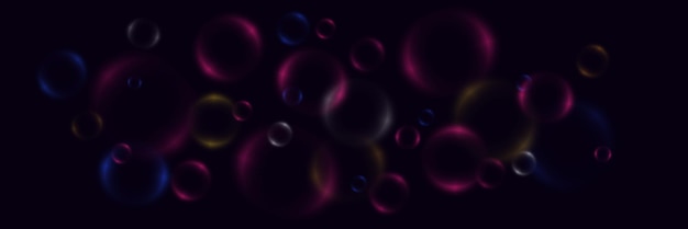 Fondo abstracto con burbujas de neón bolas de vidrio multicolores iridescentes