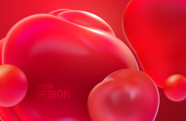 Fondo abstracto con burbujas rojas translúcidas