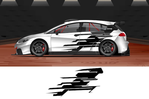 Fondo abstracto de carreras gráficas de envoltura de coche