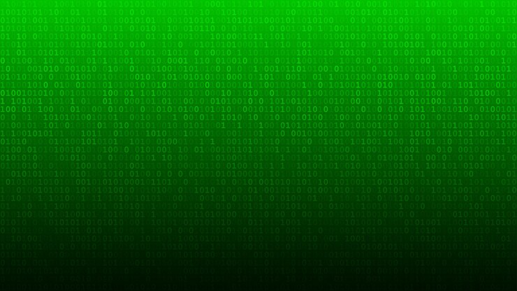 Vector fondo abstracto de ceros y unos en colores verdes