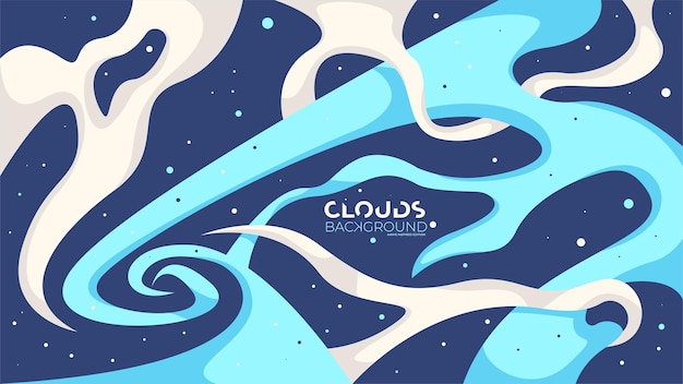 Vector fondo abstracto cielo planeta con nubes azules y blancas