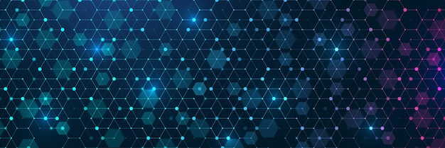 Fondo abstracto científico moderno con formas hexagonales