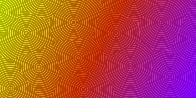 Fondo abstracto de círculos concéntricos en colores morados y amarillos