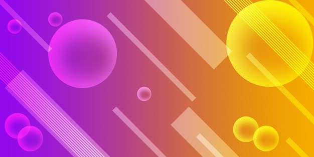 Fondo abstracto círculos elegantes con rayas colores brillantes telón de fondo naranja y púrpura