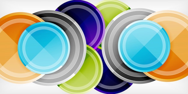 Fondo abstracto círculos multicolores de moda diseño geométrico minimalista ilustración vectorial