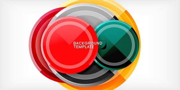Fondo abstracto círculos multicolores de moda diseño geométrico minimalista ilustración vectorial