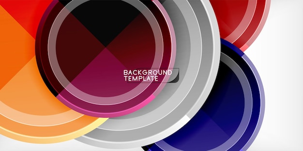 Fondo abstracto círculos multicolores de moda diseño geométrico minimalista ilustración vectorial