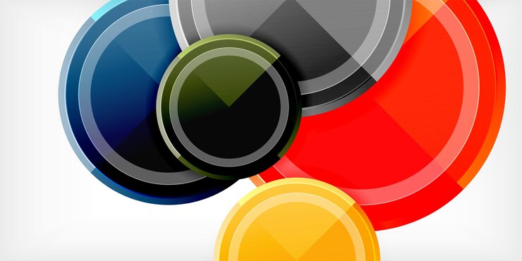 Vector fondo abstracto círculos multicolores de moda diseño geométrico minimalista ilustración vectorial