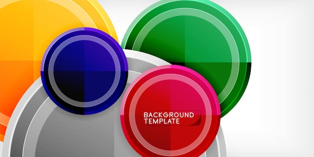 Fondo abstracto círculos multicolores de moda diseño geométrico minimalista ilustración vectorial