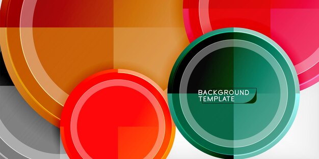 Fondo abstracto círculos multicolores de moda diseño geométrico minimalista ilustración vectorial