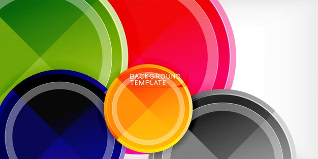 Fondo abstracto círculos multicolores de moda diseño geométrico minimalista ilustración vectorial