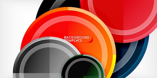 Fondo abstracto círculos multicolores de moda diseño geométrico minimalista ilustración vectorial