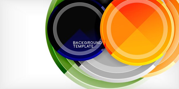 Fondo abstracto círculos multicolores de moda diseño geométrico minimalista ilustración vectorial