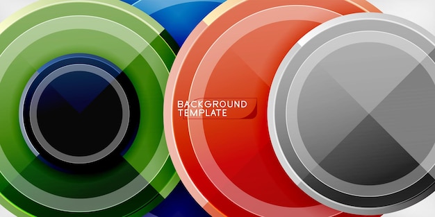 Fondo abstracto círculos multicolores de moda diseño geométrico minimalista ilustración vectorial