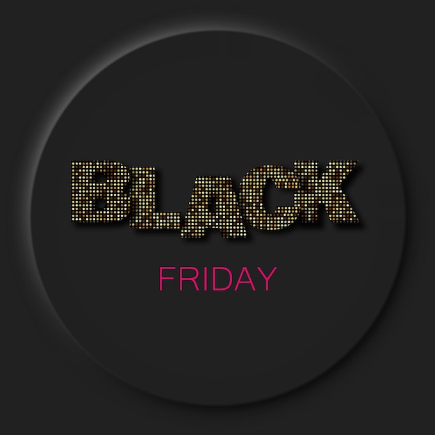 Fondo abstracto con círculos negros plantilla de vector de venta de viernes negro.